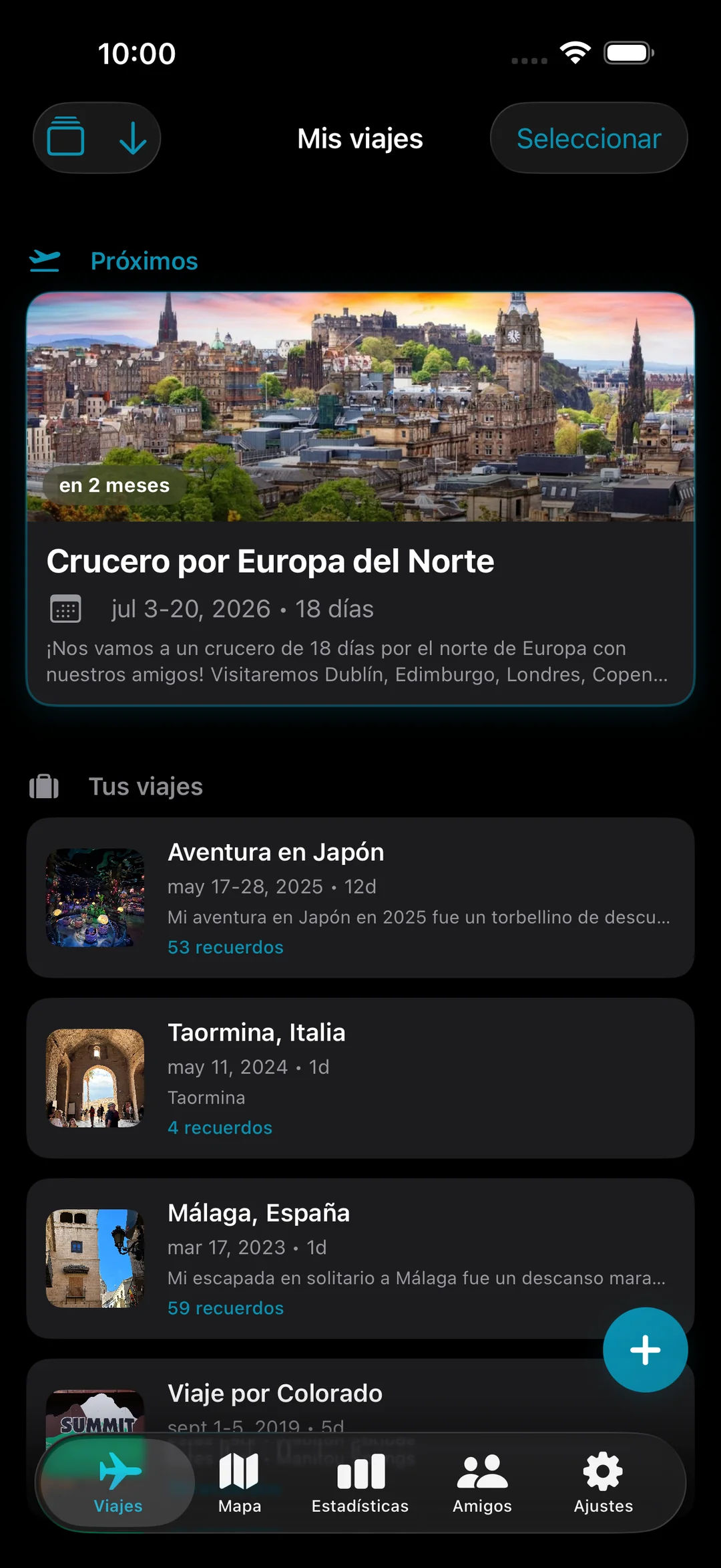 Lista de Mis viajes con un próximo crucero por el norte de Europa y viajes anteriores a Japón, Italia y España