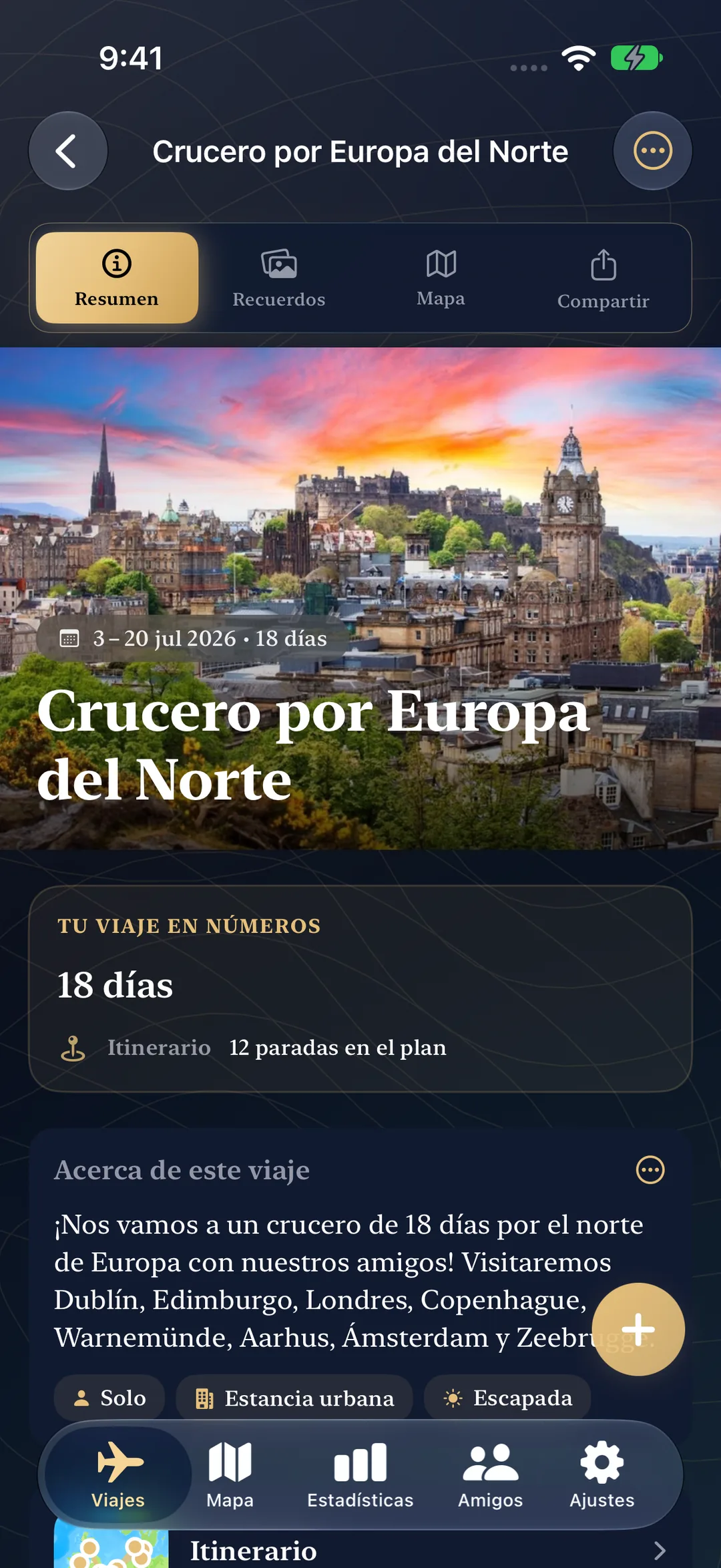Un próximo crucero por el norte de Europa con sus fechas, 18 días y 12 paradas planificadas