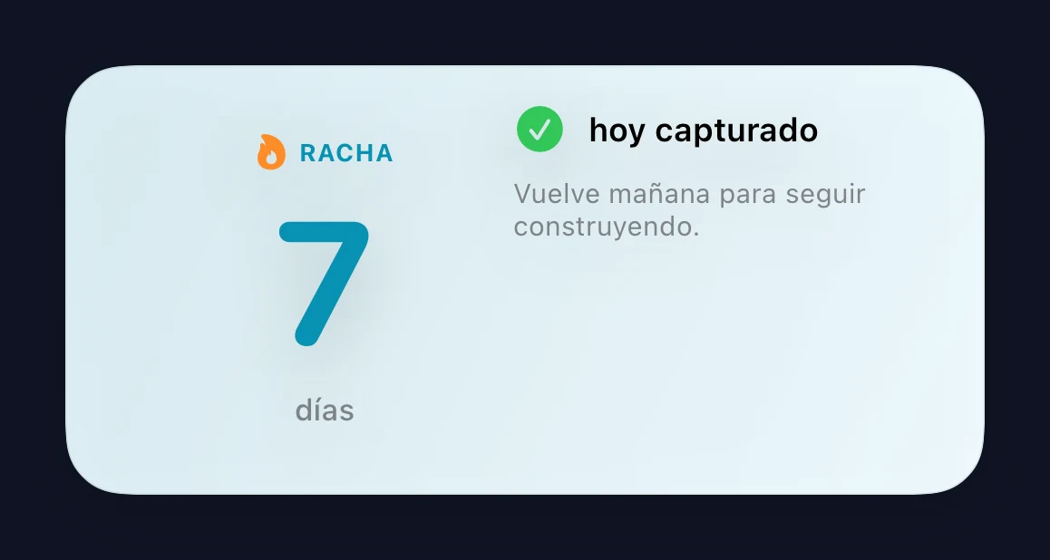 Widget medio Capture Streak