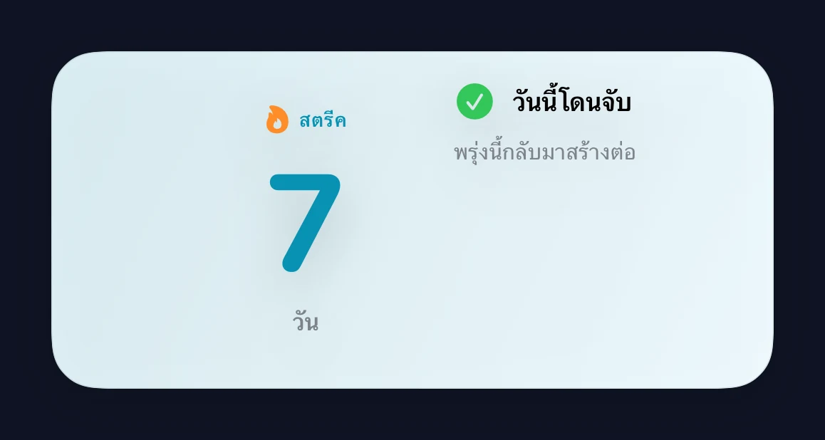 วิดเจ็ตสื่อจับภาพ Streak