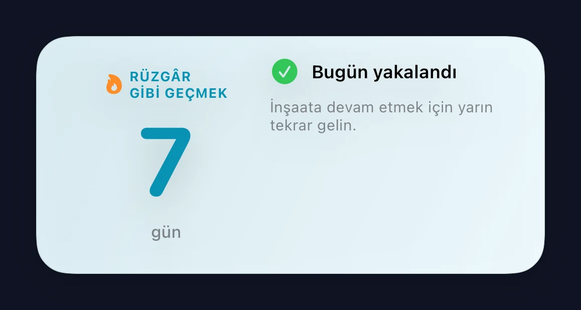 Streak ortamını yakala widget'ı