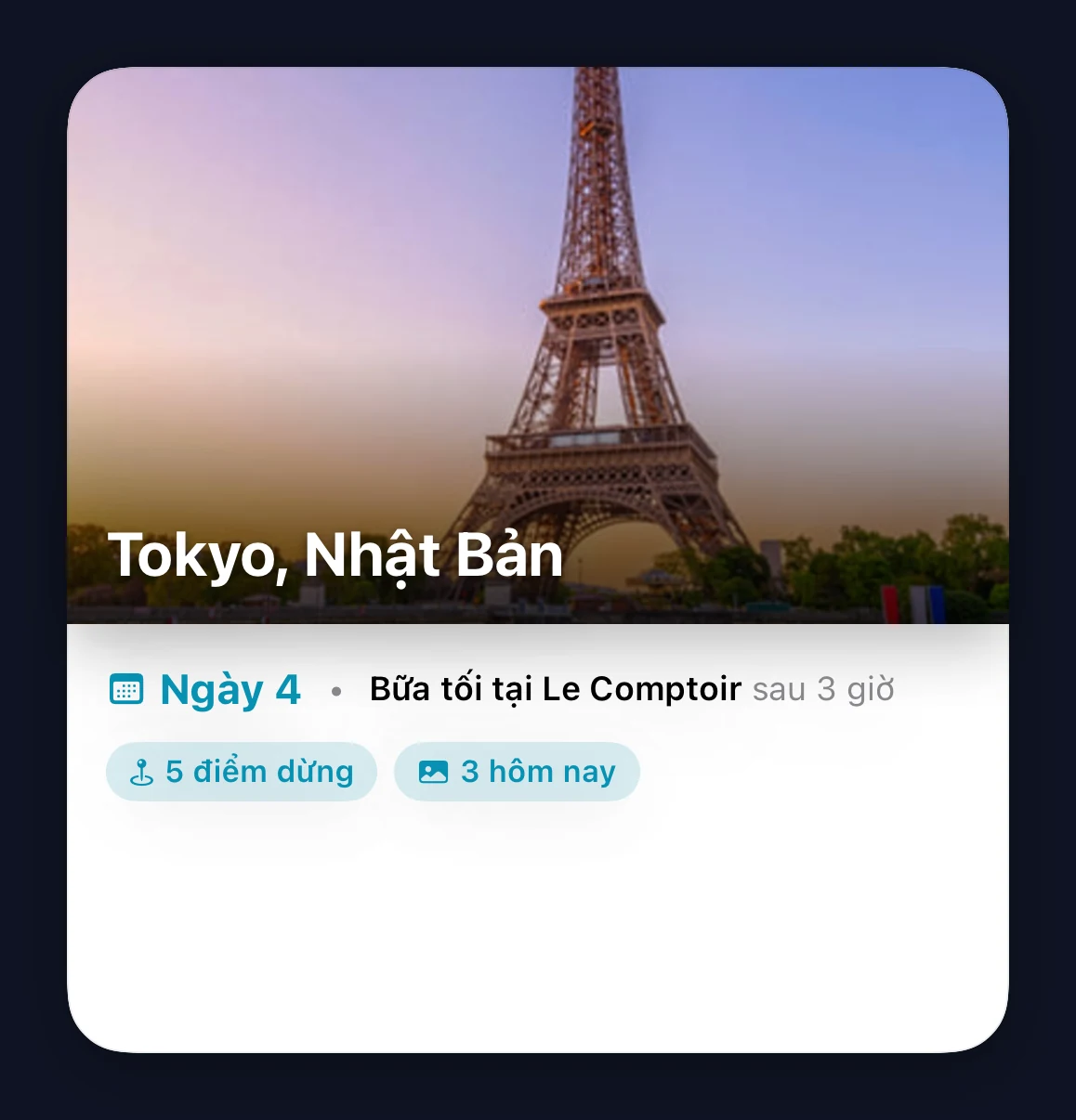 Tiện ích chuyến đi lớn với bản đồ được nhúng